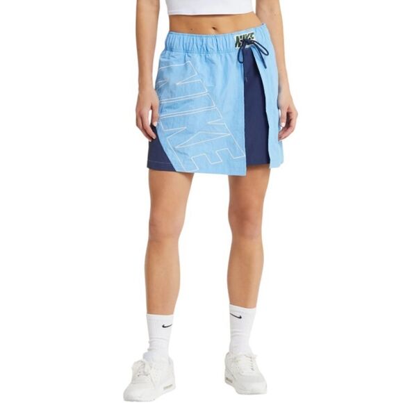 NIKE Tracksuit Drawstring Waist Skirt Blue XL New With Tags Nordstrom - Picture 1 of 10